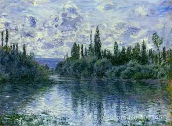 Claude Monet sanat koleksiyonu Kol yakın Seine Vetheuil Yağlıboya tuval Yüksek Kaliteli El boyalı