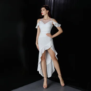 Gerçek Model Kısa Ön Uzun Arka Abiye Kadınlar İçin 2022 Asimetrik Lacivert Bling Payetli Ruffles Balo Parti Törenlerinde