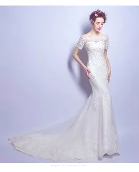 Melek Seksi Zarif Lace Up düğün elbisesi Vintage Mermaid İşlemeli Tekne Boyun Vestido De Novia 2022 Özel Yapılmış