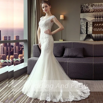 Mermaid düğün elbisesi kolsuz o boyun dantel gelin kıyafeti beyaz düğün elbisesi lace up evlilik custom made