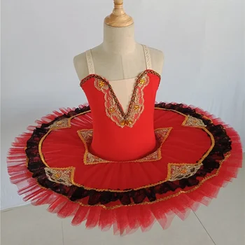 Profesyonel bale kostümü Klasik Balerin Bale Tutu Çocuk Çocuk Kız Yetişkin Prenses Gözleme Tutu Dans Bale Elbise Kız