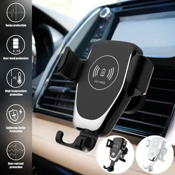 yeni Kablosuz araba şarjı 30W Hızlı Şarj Otomatik Sıkma Kablosuz araba şarjı Telefon Dağı Araba Hava Firar telefon tutucu Yeniden Kullanılabilir Hava